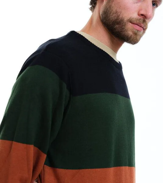 Gary Mash GARY MASH Strickpullover James aus Biobaumwolle, Blockstreifen (braun), – Produktbild 2 von 4