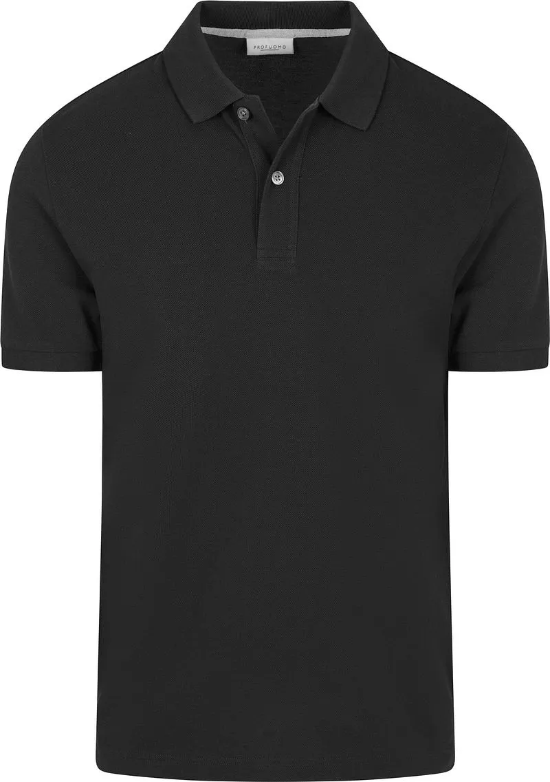Profuomo Profuomo Piqué Poloshirt Schwarz - Größe M, Schwarz, – Produktbild 2 von 4