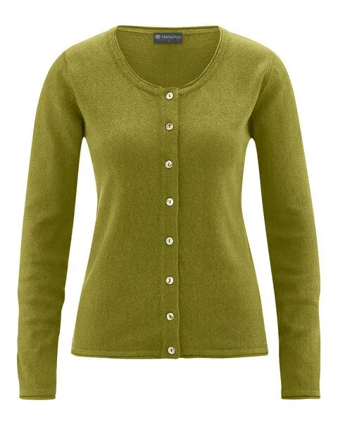 HempAge HempAge Damen Cardigan Carina, Pasture (grün), – Produktbild 1 von 2
