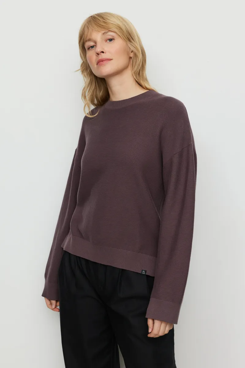 recolution Recolution Damen vegan Pullover Gingko Dark Grape, Dunkelviolett, – Produktbild 2 von 2