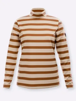 Witt Stehkragenshirt cognac-sand-geringelt – Produktbild 1 von 1