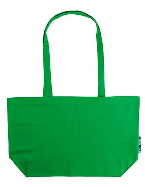 Neutral Neutral Baumwolltasche Einkaufstasche Shopper Breit Lange Henkel, Grün, – Produktbild 2 von 4