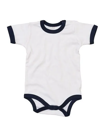 Babybugz Babybugz Baby Strampler Bodysuit Kurzarm, White/nautical navy, – Produktbild 2 von 3