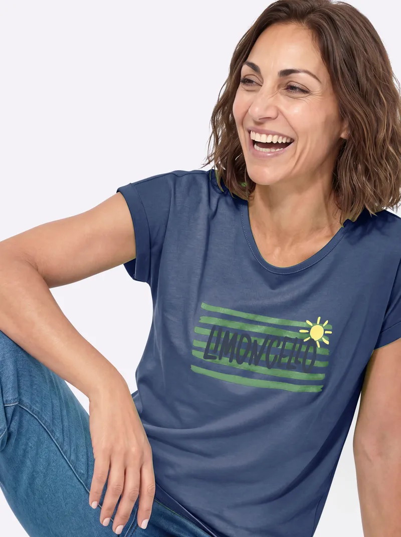 Witt Rundhalsshirt jeansblau-apfel, Jeansblau-apfel, – Produktbild 2 von 2