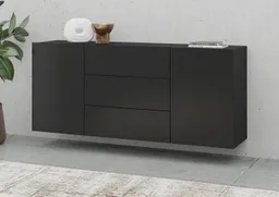 Home affaire Sideboard Ava, Breite 140 cm, hängend und stehend montierbar, moderne grifflose Kommode, Schubladenschrank, 2Türen/3Schubkästen – Produktbild 1 von 1