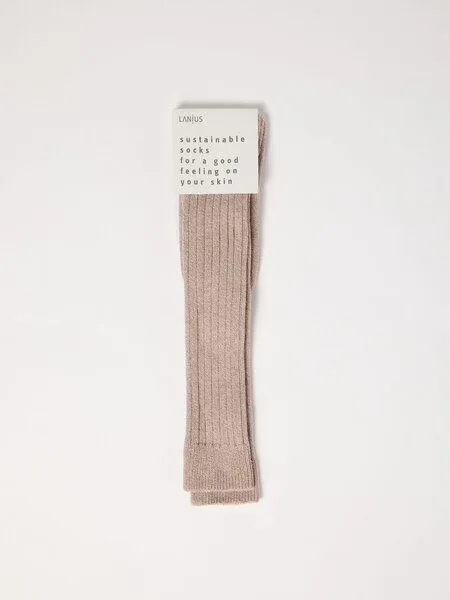 LANIUS LANIUS Kniestrümpfe aus Bio-Baumwolle, Rippe (braun-mocca-mouse-mouliné), – Produktbild 3 von 3