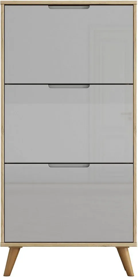 OTTO home Schuhschrank Lund FSC-zertifiziertem Holz, ABS-Kanten, Breite 62 cm, Grau, – Produktbild 3 von 5