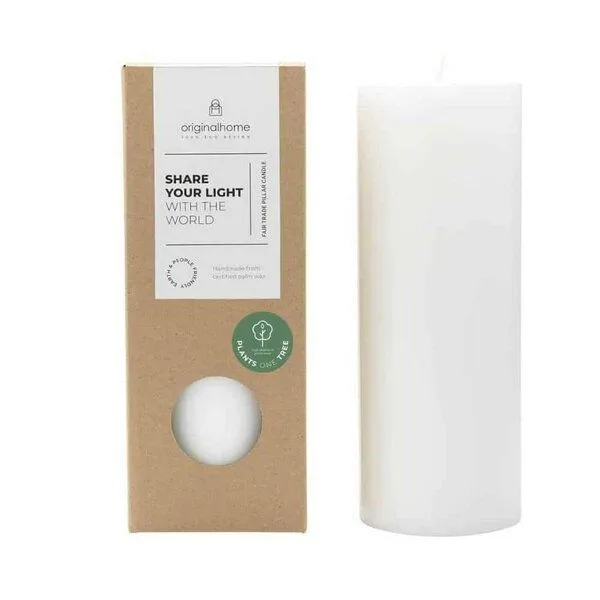 Originalhome Originalhome Geruchsneutrale Stumpenkerze – vegan & fair., Weiß, – Produktbild 1 von 4