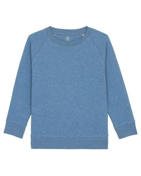 University of Soul University of Soul Kinder Rundhals-Sweatshirt aus Bio-Baumwolle Mini Shay, Mittelblau meliert, – Produktbild 1 von 2