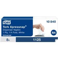 Tork Tork Xpressnap Servietten "Universal N4" 1-lagig, 1/4-Falzung, 8 x 1125 Blatt, weiß – Produktbild 1 von 1