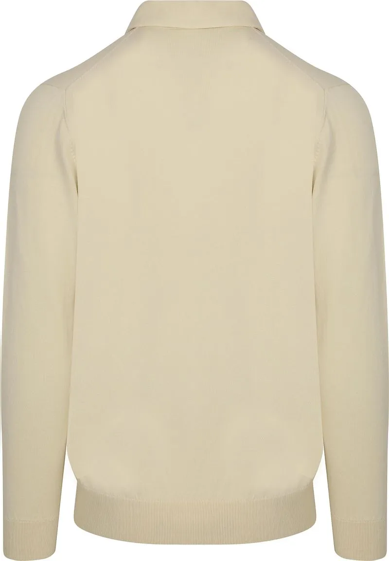 Profuomo Profuomo Longsleeve Poloshirt Luxury Basic Off White - Größe S, Wollweiß, – Produktbild 3 von 3
