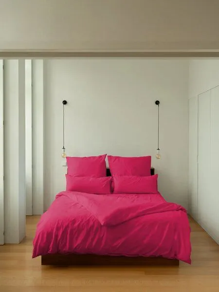 erlich textil erlich textil Finn Bettdeckenbezug aus Bio-Baumwolle, made in Europe, Knallpink, – Produktbild 5 von 7