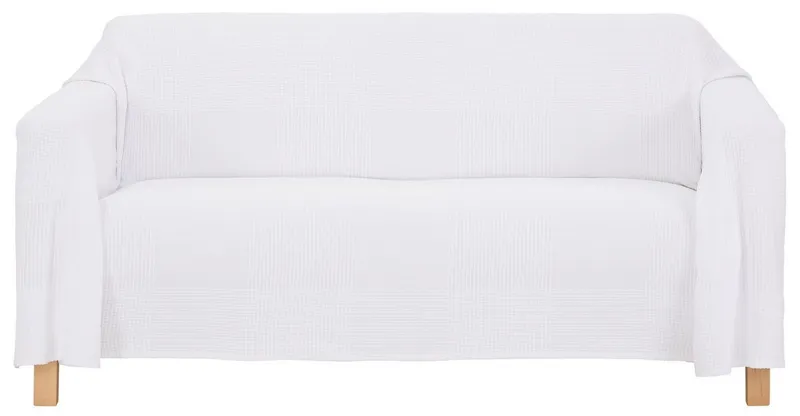 OTTO home Tagesdecke Mira, leichte Tagesdecke aus 100% Baumwolle, uni Überwurf, ohne Füllung, Weiß, – Produktbild 5 von 5