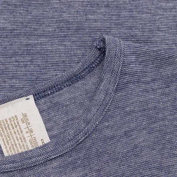comazo|earth comazo|earth Kinder Shirt langarm aus Wolle-Seide Mix | GOTS zertifiziert, Dunkelblau-melange, – Produktbild 3 von 4