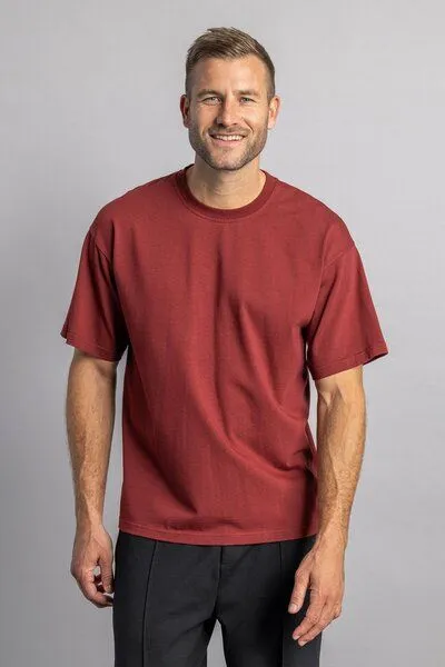 DIRTS dirts Heavy Cotton T-Shirt BOXY, Royal burgundy, – Produktbild 1 von 4