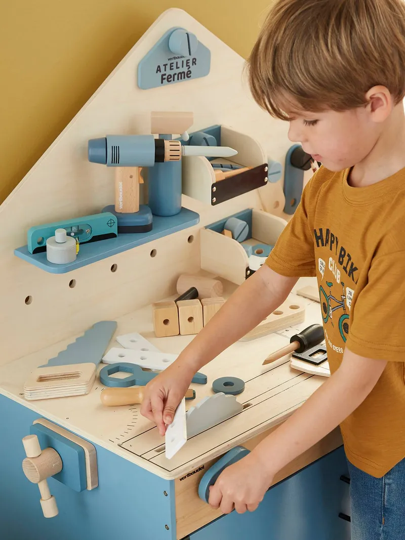Vertbaudet Vertbaudet Große Kinder Werkbank, Blau, – Produktbild 2 von 4