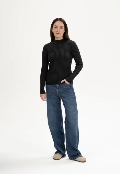 MELA MELA Strickpullover Style NAMARI aus 100% Bio-Baumwolle, Schwarz, – Produktbild 4 von 5