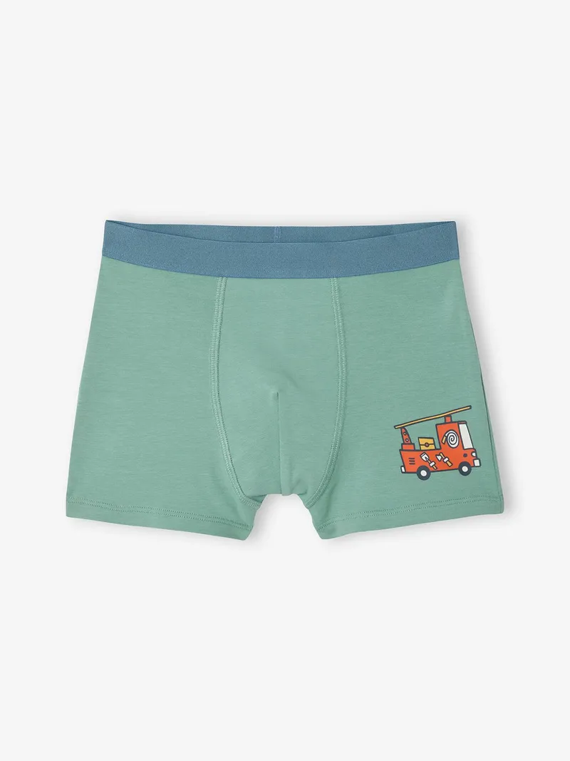 Vertbaudet 5er-Pack Boxershorts mit Auto- und Straßen-Motiven, Wollweiß, – Produktbild 2 von 3