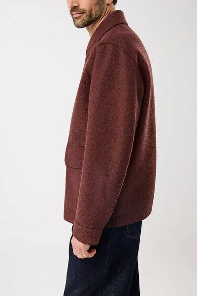 LangerChen LangerChen Field Jacket aus Techno Felt, Burgundy (rot), – Produktbild 3 von 4