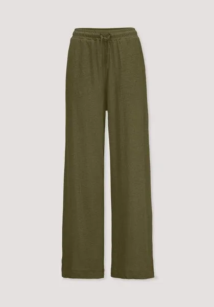 hessnatur hessnatur Jersey Hose Wide Leg Relaxed aus reiner Bio-Baumwolle mit Leinen, Goldoliv, – Produktbild 3 von 3