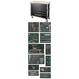 Stahlwille Stahlwille QR-Werkzeug-Sortiment mit Werkbank Schubl.7 anthrazit, RAL 7016 267 tlg. – Produktbild 1 von 1