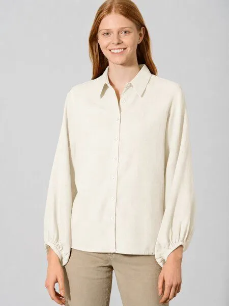 HempAge HempAge Modische Bluse Hanf/Biobaumwolle, Offwhite (weiss), – Produktbild 2 von 4