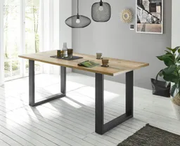 Home affaire Esstisch Sherwood, Tisch im Industrial-Style, Wohnzimmertisch, Küchentisch, Metallgestell, in 2 Farben erhältlich, 180 cm breit – Produktbild 1 von 1
