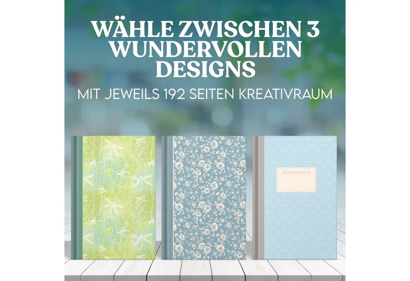 LifeDesign Notizbuch "Libelle" DIN A5 Skizzenbuch, Hardcover, Fadenbindung, edles Papier, FSC- & EU-Ecolabel zertifizert – Produktbild 5 von 5