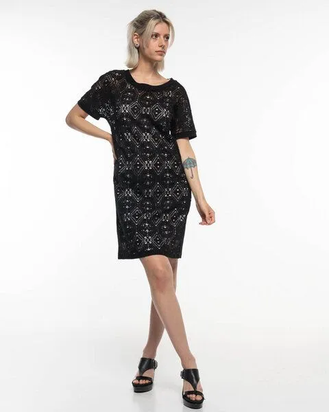 Alma & Lovis Alma & Lovis Stylisches Spitzenkleid aus Bio-Baumwolle mit Elasthan | Lace Dress, Raven (schwarz), – Produktbild 2 von 3