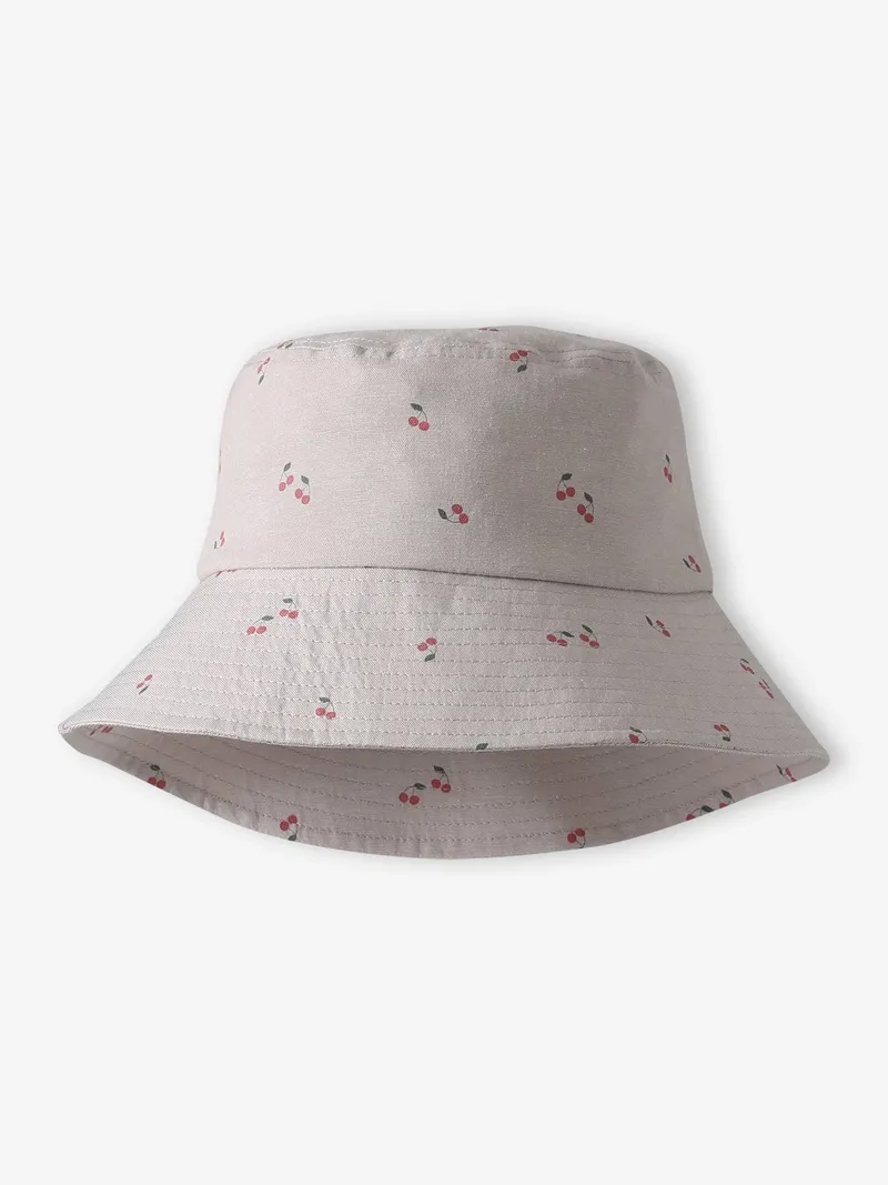 Vertbaudet Sonnenhut mit breiter Krempe und Kirschmotiven Mädchen vanille, Vanille, – Produktbild 1 von 2