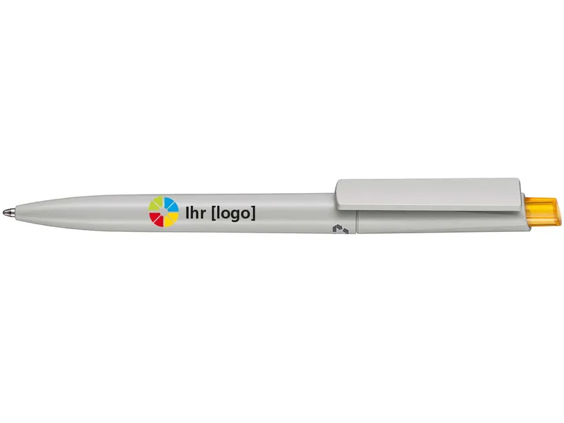 RITTER CARES RITTER CARES Kugelschreiber 'Crest Recycled' grau/mango-gelb – Produktbild 1 von 1