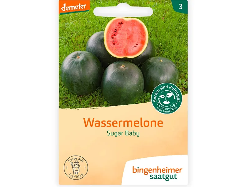 Bingenheimer Saatgut bingenheimer saatgut Bio-Samen Wassermelone "Sugar Baby", 1 Stk. – Produktbild 1 von 1