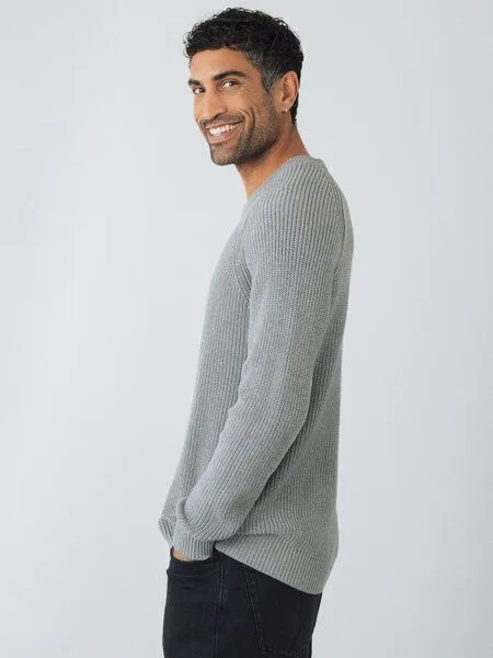 Honest Basics Honest Basics Herren Strickpullover aus 100% Bio-Baumwolle, Auster, – Produktbild 3 von 4