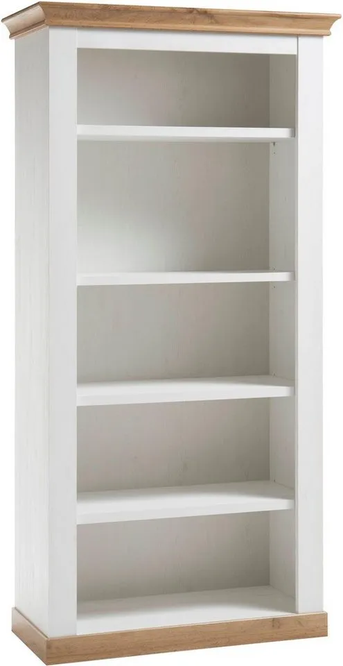 Home affaire Regal Cremona, Schrank, Wohnzimmerschrank, Mehrzweckschrank, Regal, im Landhausstil, ausreichend Stauraum, vielseitig, 102 cm breit, Weiß, – Produktbild 3 von 5