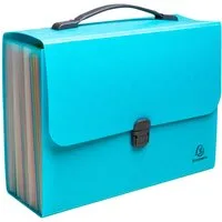 Exacompta Exacompta Fächertasche mit Griff "Pop'N Co" 24 Fächer, Reycling-PP, DIN A4, cyan – Produktbild 1 von 1