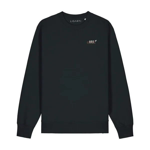 LIGARTI Bestickter Pullover – Mausflug – LIGARTI Tiermanufaktur, Schwarz, – Produktbild 1 von 3