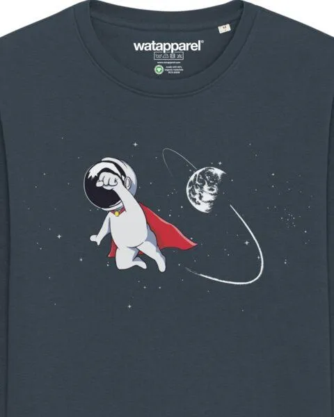 watapparel watapparel Sweatshirt Unisex Superastronaut, India ink grey, – Produktbild 3 von 3
