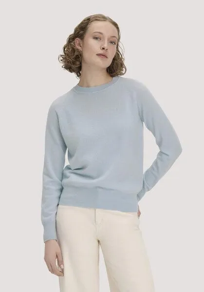 hessnatur hessnatur Strick Pullover Relaxed aus Cashmere mit Recycling-Anteil, Hellblau, – Produktbild 1 von 4