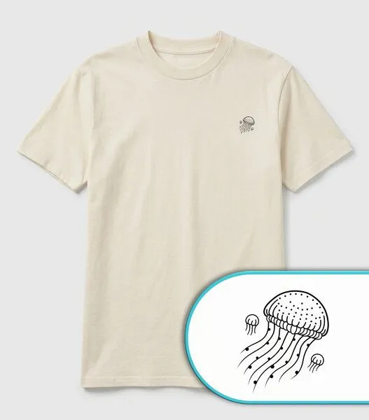vis wear vis wear Qualle Familie - Pure Natural Bio Baumwolle Shirt, Natural, – Produktbild 2 von 3