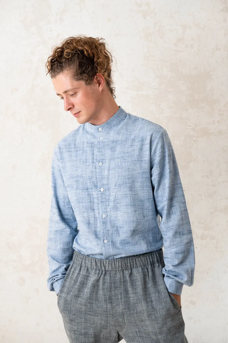 Jyoti - Fair Works Jyoti - Fair Works Herren vegan Hemd Slim-Fit Hemd Hellblau, Hellblau, – Produktbild 1 von 2