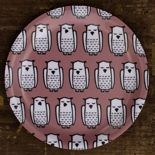 Cmig Cmig Coasters / Minitablett „Schwedensommer“ aus Birkenfurnier, Eulen, – Produktbild 1 von 3