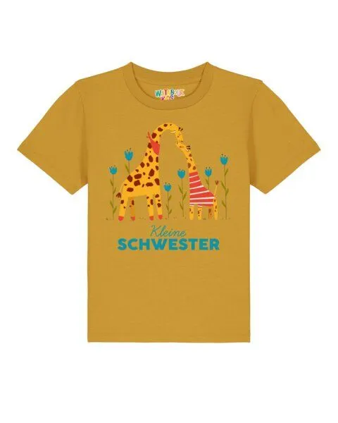 watabout.kids watabout.kids T-Shirt Kinder GIraffe Kleine Schwester, Ochre, – Produktbild 1 von 2