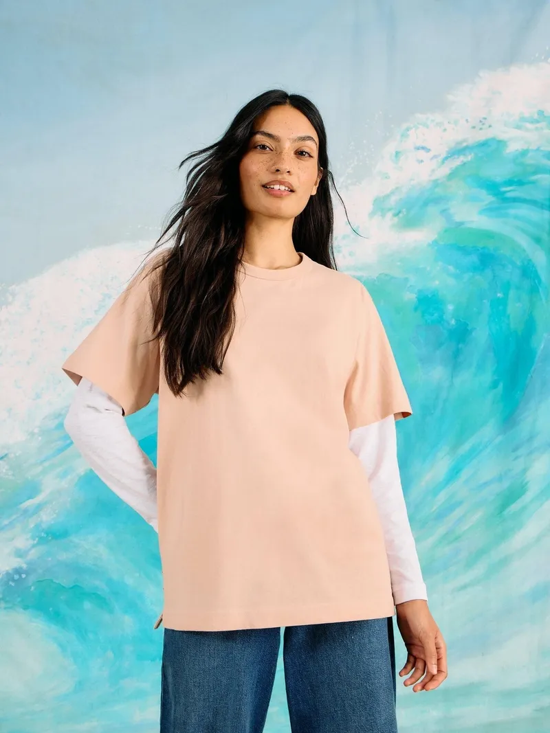 White Stuff T-Shirt mit Grafik-Print - S, Hellrosa, – Produktbild 3 von 4