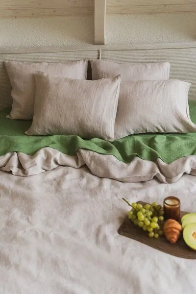 AmourLinen AmourLinen Bettwäsche-Set aus Leinen, Creme, – Produktbild 3 von 3