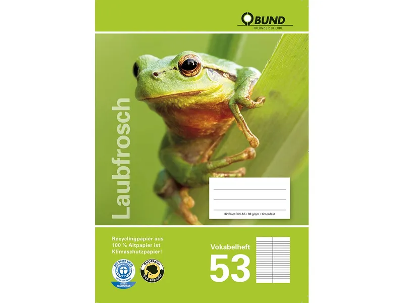 BUND BUND Vokabelheft DIN A5, Lineatur 53, zweispaltig, aus Recyclingpapier – Produktbild 1 von 1