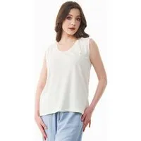 ORGANICATION ORGANICATION Top aus Bio-Baumwolle und Leinen, Weiß(off white), – Produktbild 1 von 1