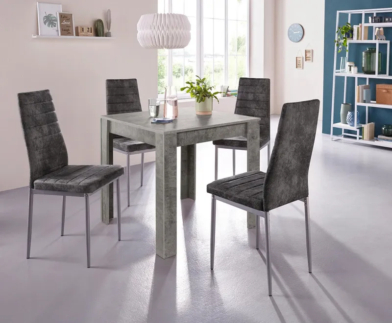 OTTO home Essgruppe, (Set, 5-tlg), Tischgruppe für kleine Räume, Grau, – Produktbild 2 von 5