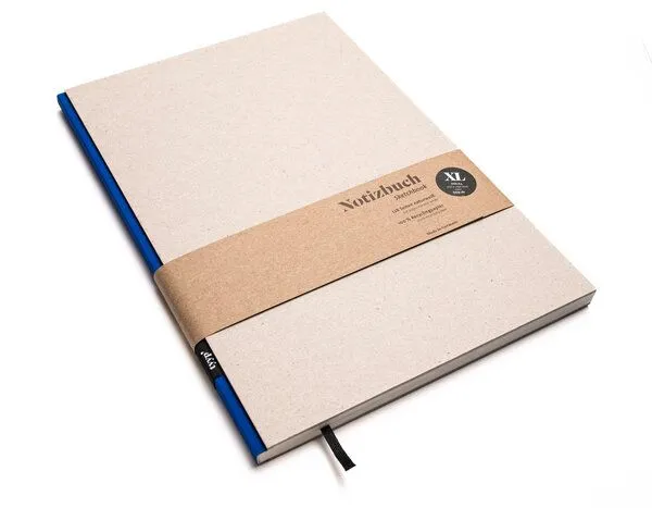tyyp tyyp Nachhaltiges großes Design-Notizbuch (Recyclingkarton), Blau ocean, – Produktbild 1 von 4