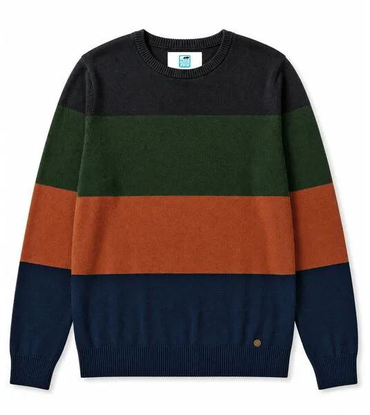 Gary Mash GARY MASH Strickpullover James aus Biobaumwolle, Blockstreifen (braun), – Produktbild 4 von 4