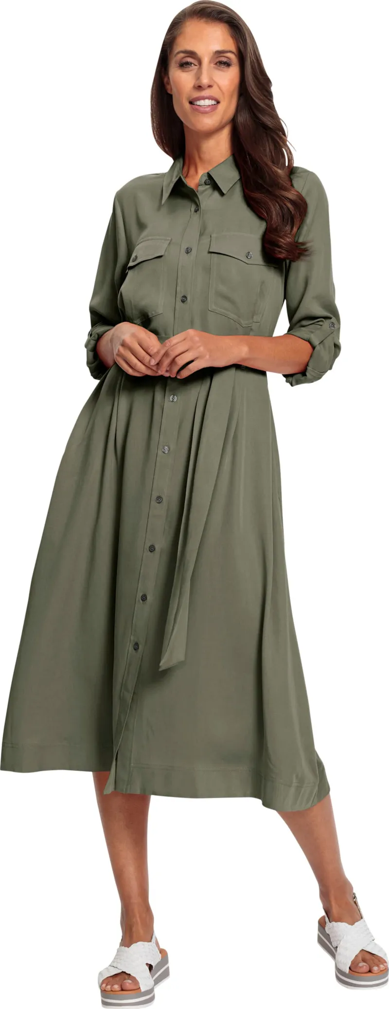 heine Webkleid khaki, Khaki, – Produktbild 2 von 2